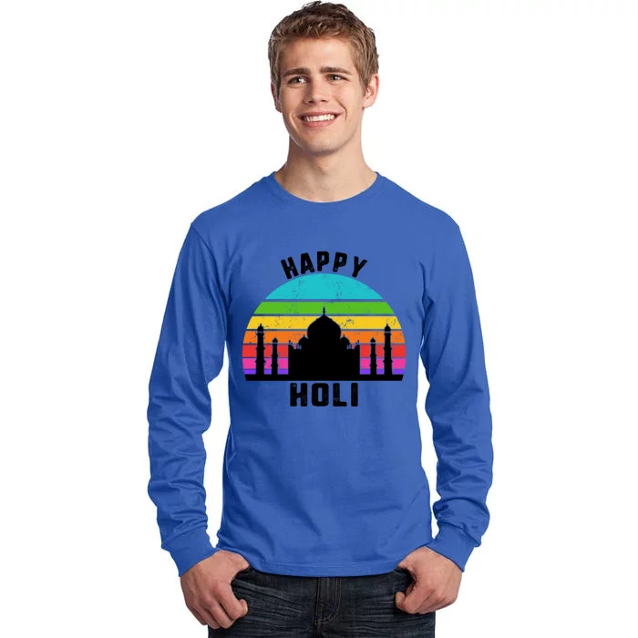 Happy Holi Colorful Colors India Dance Hindu Spring Festival Gift Tall Long Sleeve T-Shirt