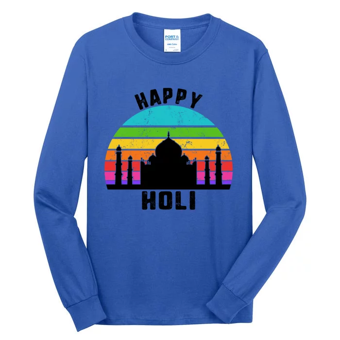 Happy Holi Colorful Colors India Dance Hindu Spring Festival Gift Tall Long Sleeve T-Shirt