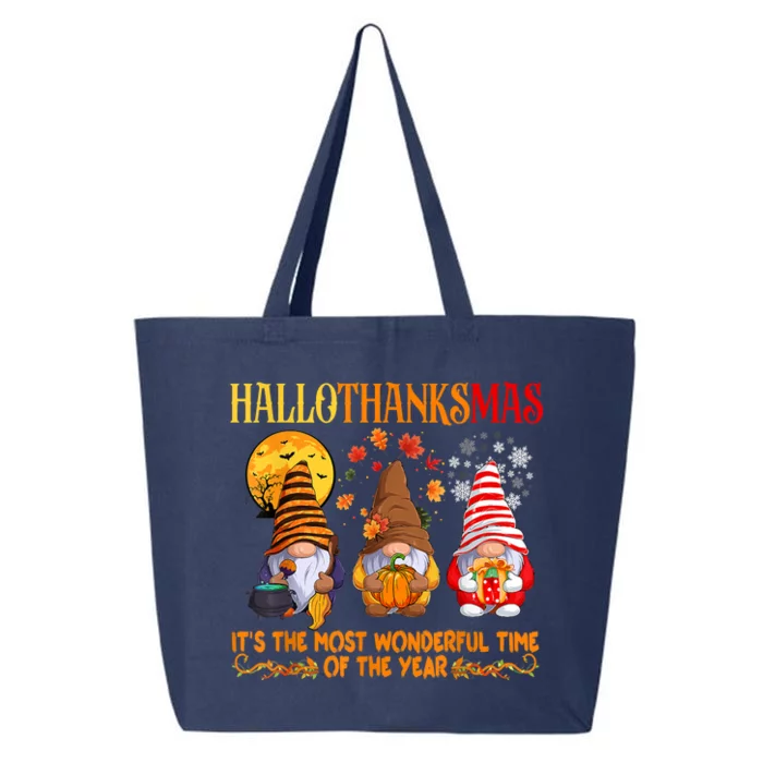 Happy Hallothanksmas Cute Gnomes Fall Halloween 25L Jumbo Tote