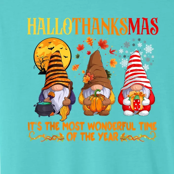 Happy Hallothanksmas Cute Gnomes Fall Halloween ChromaSoft Performance T-Shirt