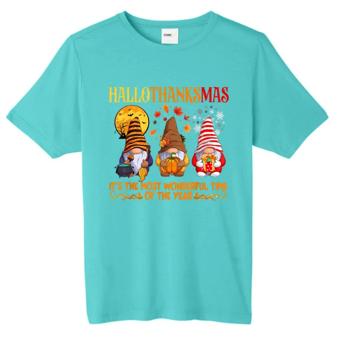 Happy Hallothanksmas Cute Gnomes Fall Halloween ChromaSoft Performance T-Shirt