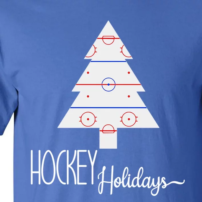 Hockey Holidays Christmas Tree Ice Hockey Rink Buffalo Plaid Cute Gift Tall T-Shirt