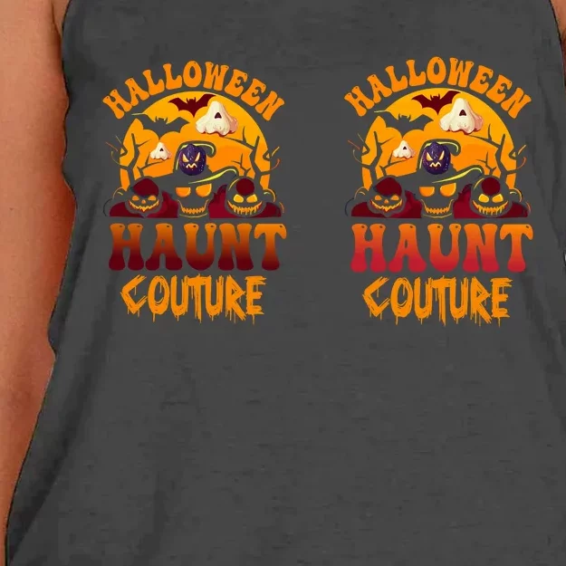 Halloween Haunt Couture Artwork Women's Knotted Racerback Tank