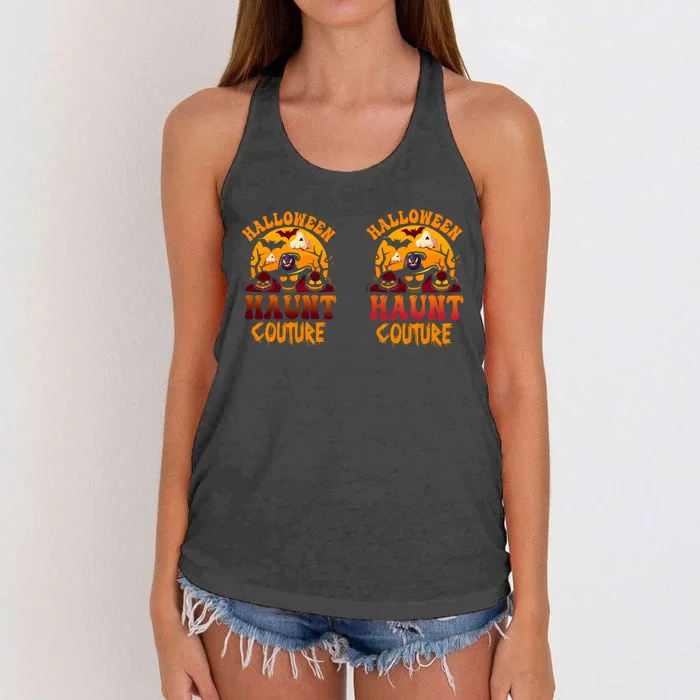 Halloween Haunt Couture Artwork Women's Knotted Racerback Tank