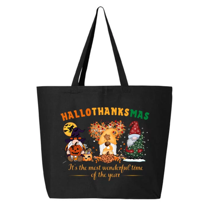 Happy Hallothanksmas Cute Gnomes Fall Halloween Wo Girl 25L Jumbo Tote