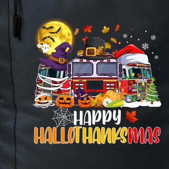 Happy Hallothanksmas Cute Fire Truck Funny Firefighter Gift Daily Commute Backpack