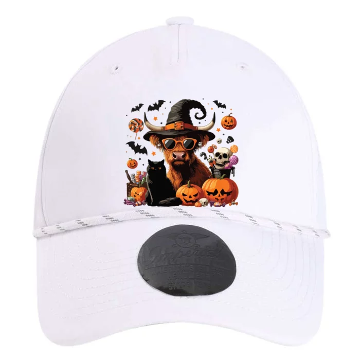 Halloween Highland Cow Witchy Cow Spooky Pumpkin Hello Cat Performance The Dyno Cap