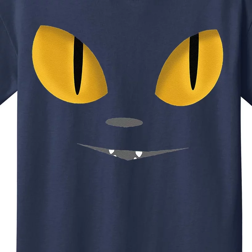 Happy Halloween Cat Eyes Spooky Scary Cat Face Kids T-Shirt