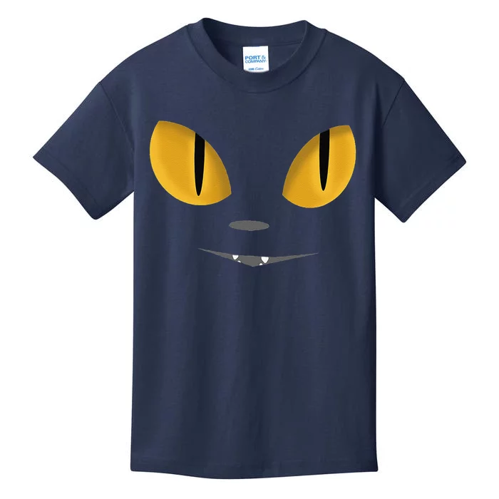 Happy Halloween Cat Eyes Spooky Scary Cat Face Kids T-Shirt