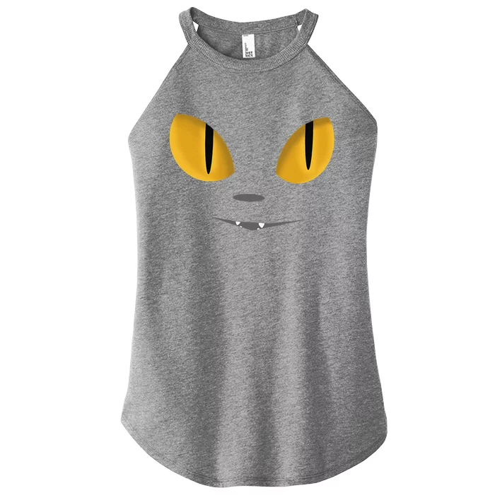 Happy Halloween Cat Eyes Spooky Scary Cat Face Women’s Perfect Tri Rocker Tank