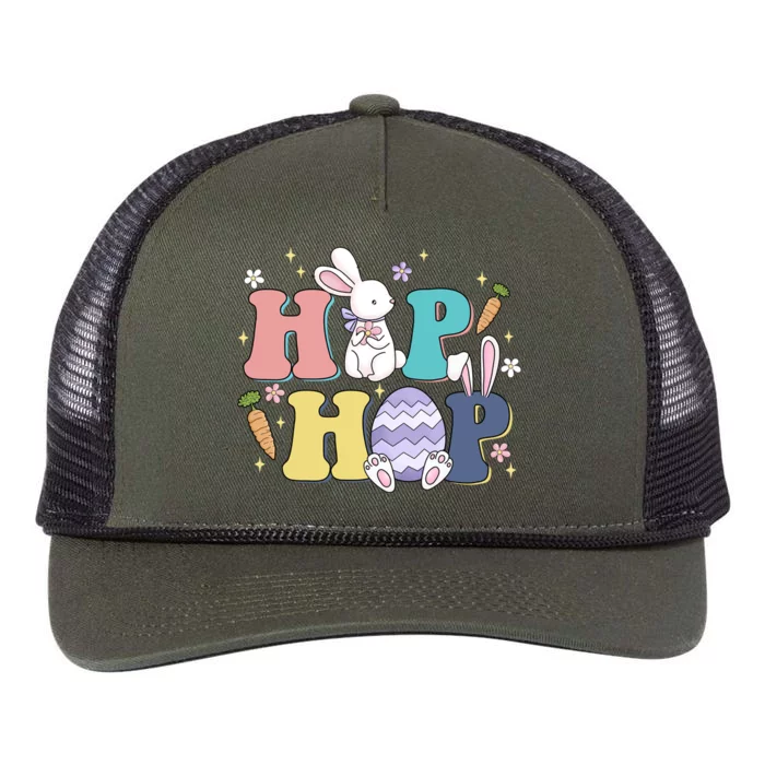 Hip Hop Cute Easter Bunny Retro Rope Trucker Hat Cap