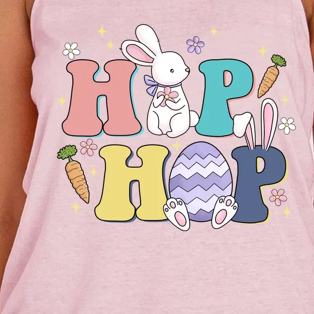 Hip Hop Cute Easter Bunny Women's Knotted Racerback Tank