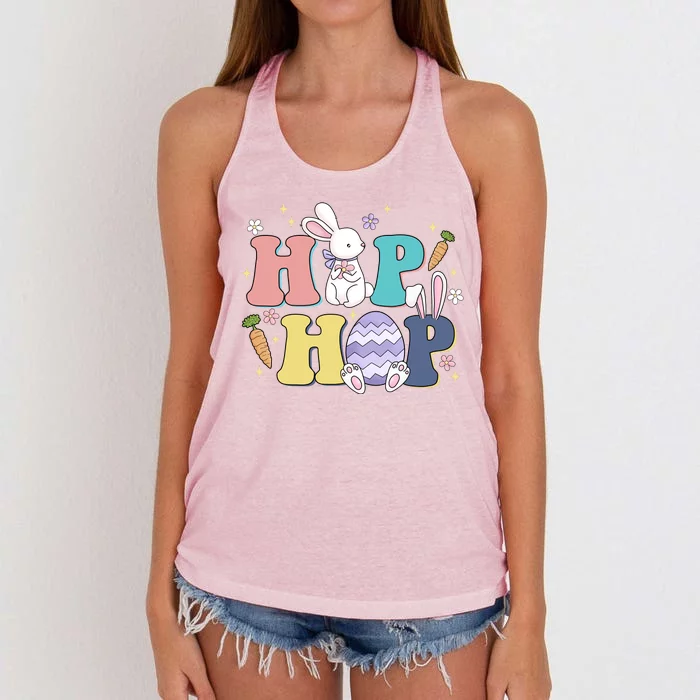 Hip Hop Cute Easter Bunny Women's Knotted Racerback Tank