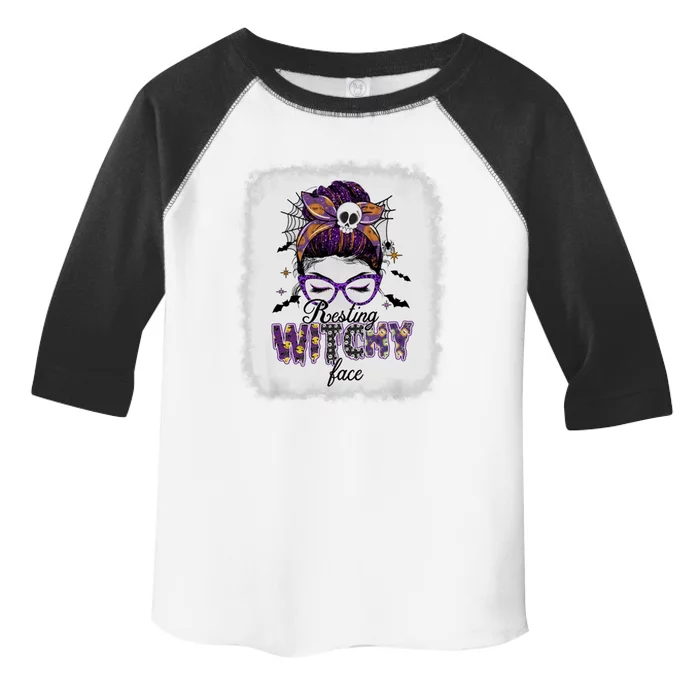 Happy Halloween Costume Resting Witch Face Funny Gift Toddler Fine Jersey T-Shirt