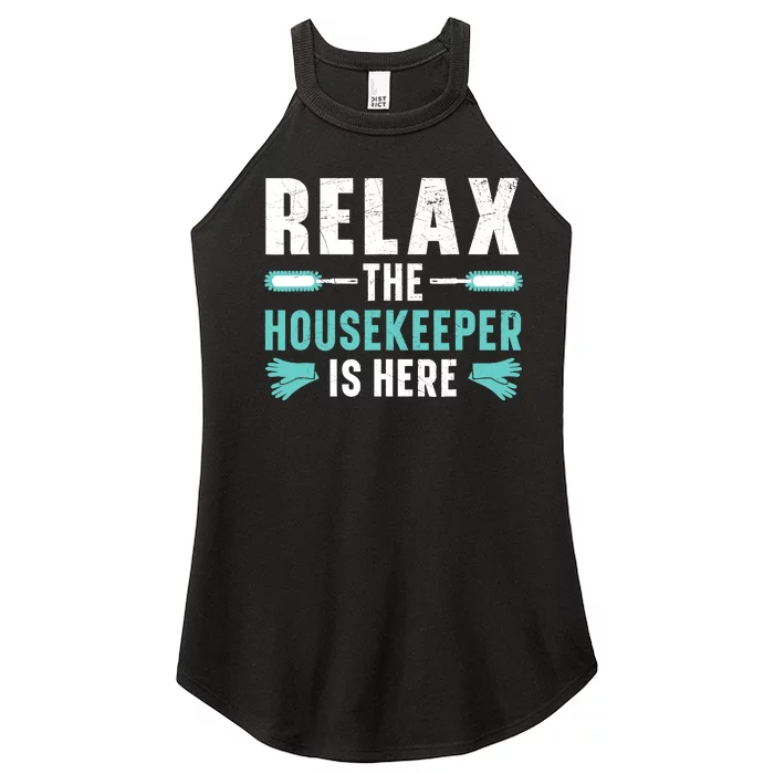 Housekeeping Housekeeper Cleaner Job Cleaning Crew Women’s Perfect Tri Rocker Tank