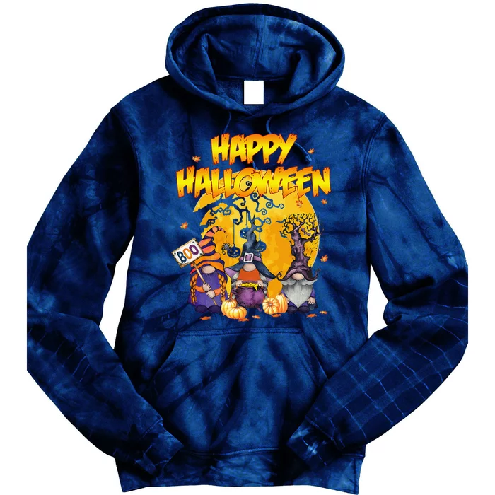 Happy Halloween Costume Scary Boo Funny Gnomes Spooky Tie Dye Hoodie