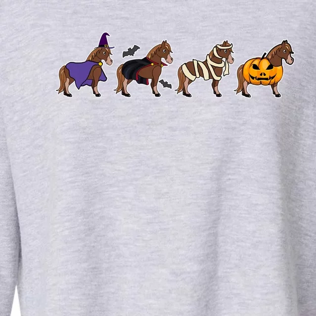 Halloween Horse Costume Witch Vampire Mummy Pumpkin Jack Gift Cropped Pullover Crew