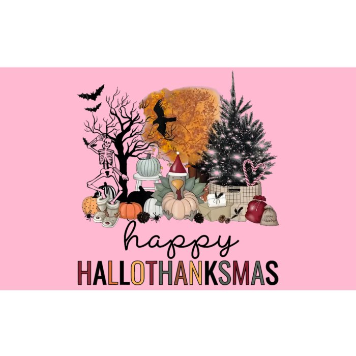 Happy Hallothanksmas Coffee Halloween Thanksgiving Christmas Bumper Sticker