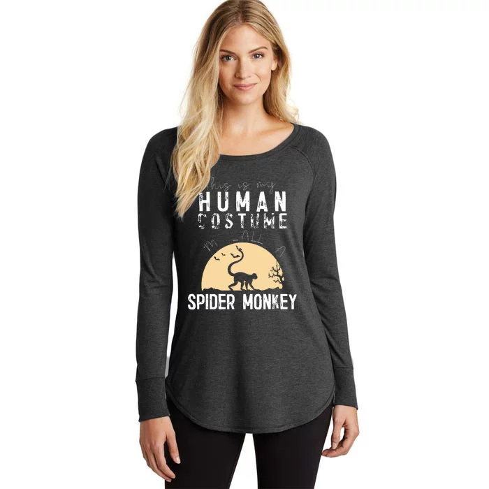 Halloween Human Costume Spider Monkey Creepy Horror Women's Perfect Tri Tunic Long Sleeve Shirt