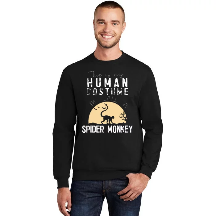 Halloween Human Costume Spider Monkey Creepy Horror Tall Sweatshirt