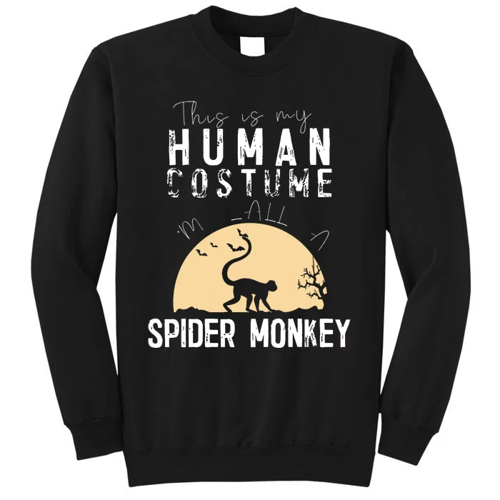 Halloween Human Costume Spider Monkey Creepy Horror Tall Sweatshirt