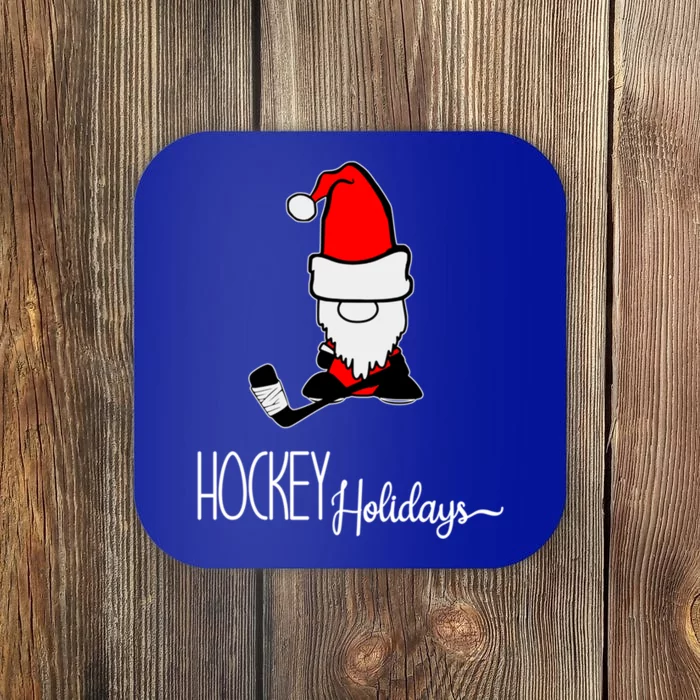 Hockey Holidays Christmas Gnome With Ice Hockey Stick Great Gift Coaster