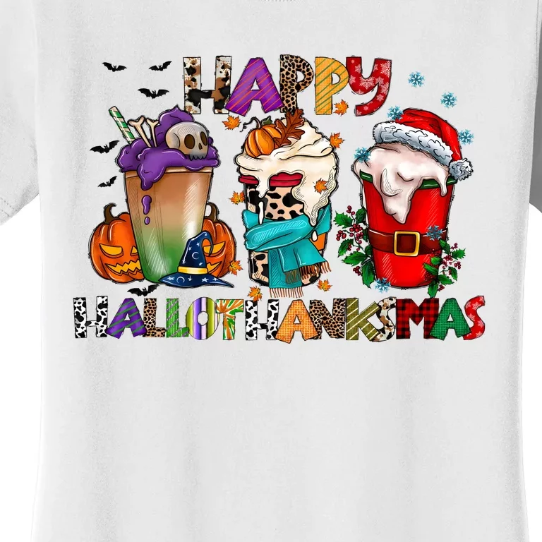 Happy Hallothanksmas Coffee Holiday Season Women's T-Shirt