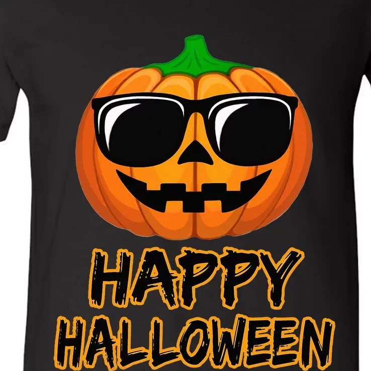 Happy Halloween Costume Funny Pumpkin V-Neck T-Shirt