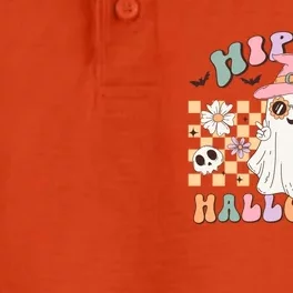 Hippie Halloween Cute Ghost Spooky Season Funny Halloween Costume Gift Dry Zone Grid Performance Polo