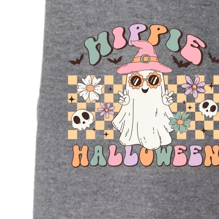 Hippie Halloween Cute Ghost Spooky Season Funny Halloween Costume Gift Doggie 3-End Fleece Hoodie