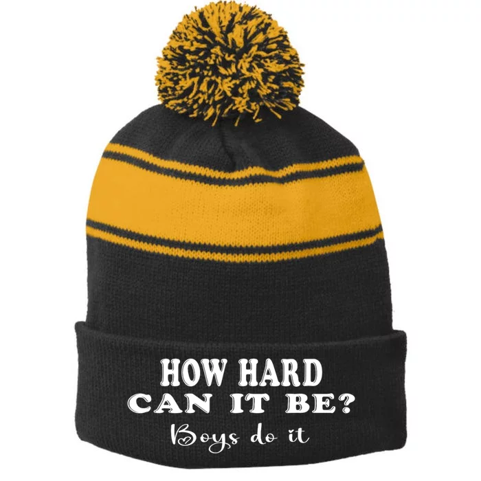 How Hard Can It Be Boy.S Do It Stripe Pom Pom Beanie