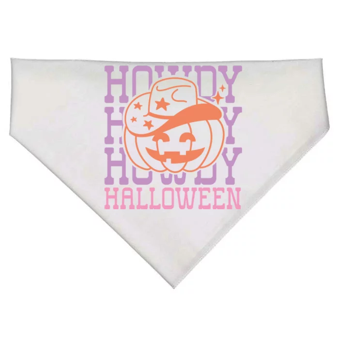 Howdy Halloween Cute Pumpkin Cow Hat Western Gift USA-Made Doggie Bandana