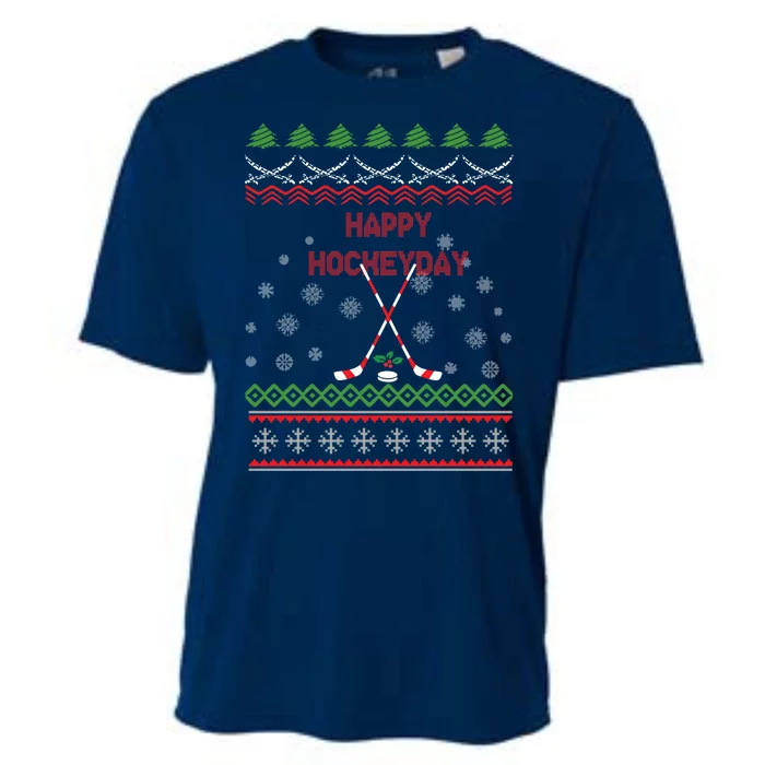 Happy Hockeyday Christmas For Lovers Cooling Performance Crew T-Shirt