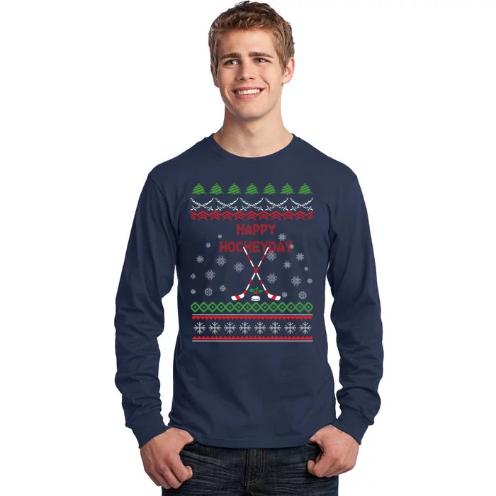 Happy Hockeyday Christmas For Lovers Tall Long Sleeve T-Shirt