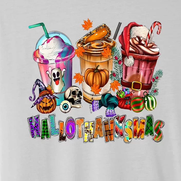 Happy Hallothanksmas Coffee Latte Halloween Thanksgiving ChromaSoft Performance T-Shirt