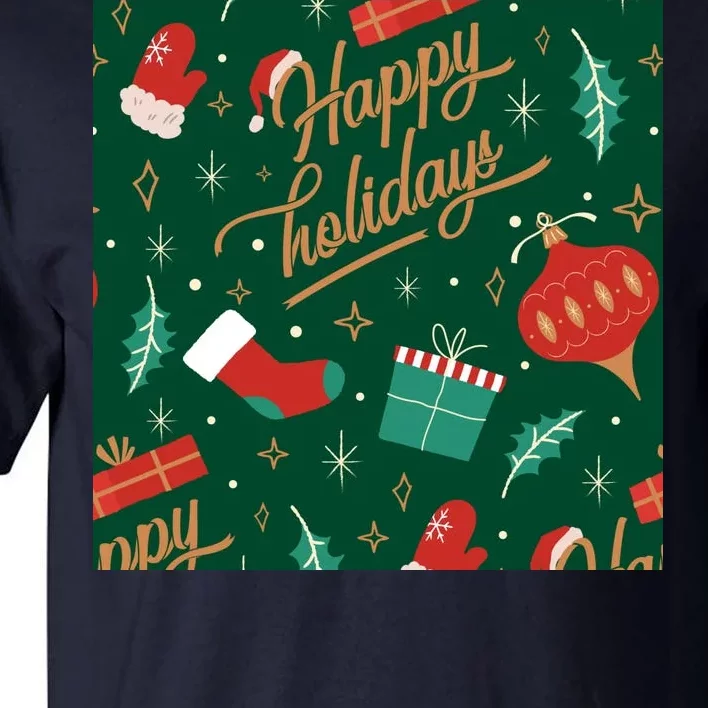 Happy Holidays Christmas Festive Tall T-Shirt