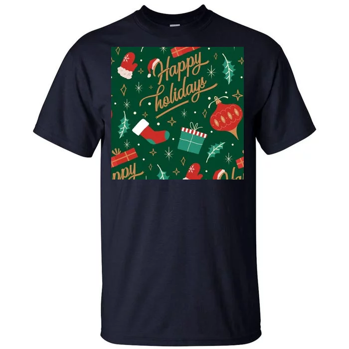 Happy Holidays Christmas Festive Tall T-Shirt