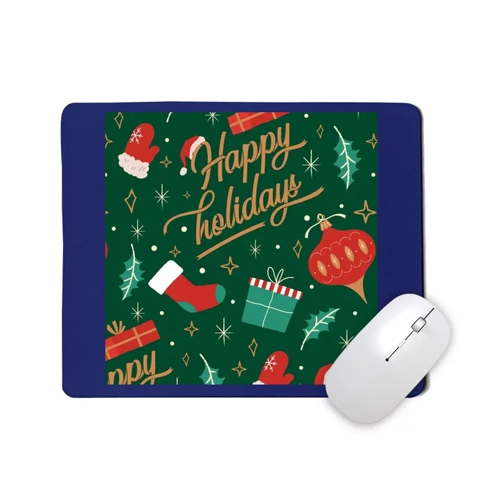 Happy Holidays Christmas Festive Mousepad