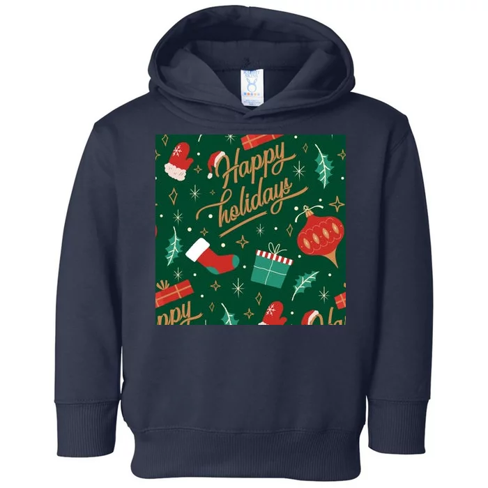 Happy Holidays Christmas Festive Toddler Hoodie