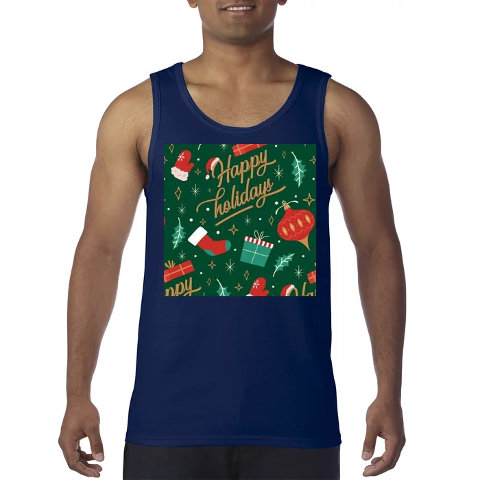 Happy Holidays Christmas Festive Tank Top