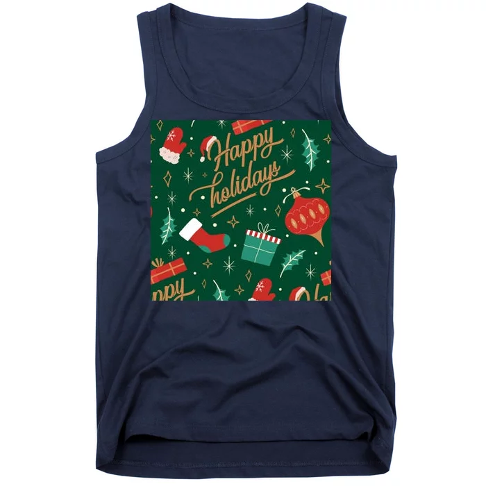 Happy Holidays Christmas Festive Tank Top