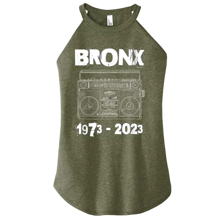 Hip Hop Celebrate 50 Years Retro Vintage Boom Box 1973 Women’s Perfect Tri Rocker Tank