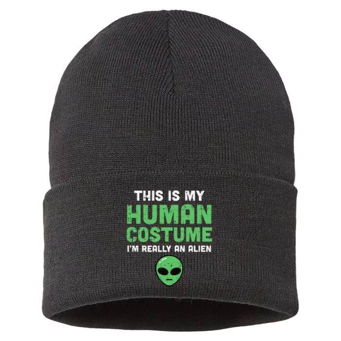 Halloween Human Costume Im Alien Sustainable Knit Beanie