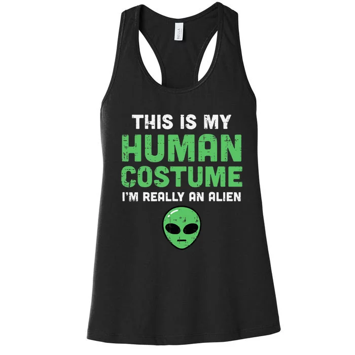 Halloween Human Costume Im Alien Women's Racerback Tank