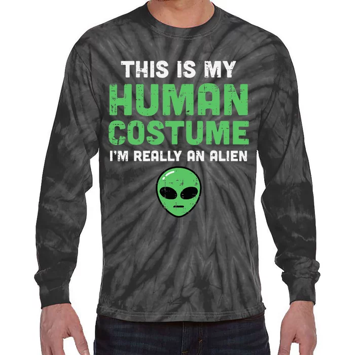 Halloween Human Costume Im Alien Tie-Dye Long Sleeve Shirt