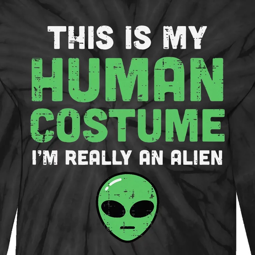 Halloween Human Costume Im Alien Tie-Dye Long Sleeve Shirt