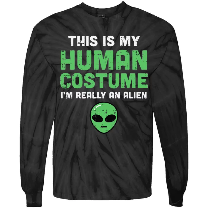 Halloween Human Costume Im Alien Tie-Dye Long Sleeve Shirt