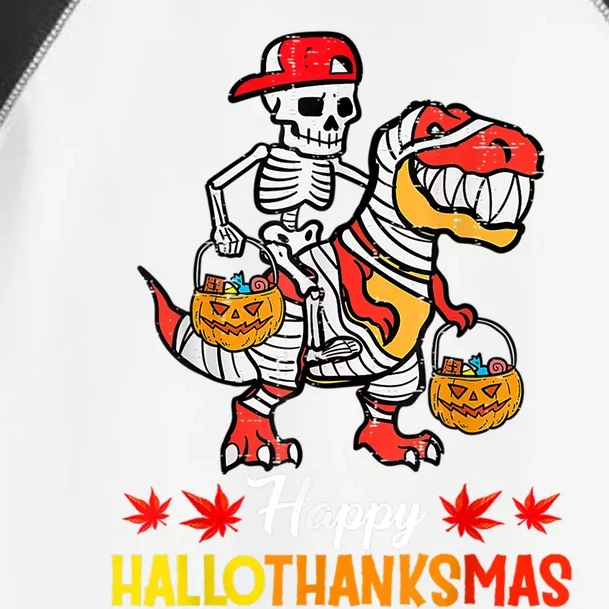 Happy Hallothanksmas Cool Skeleton Cap Dino Mummy Halloween Meaningful Gift Toddler Fine Jersey T-Shirt