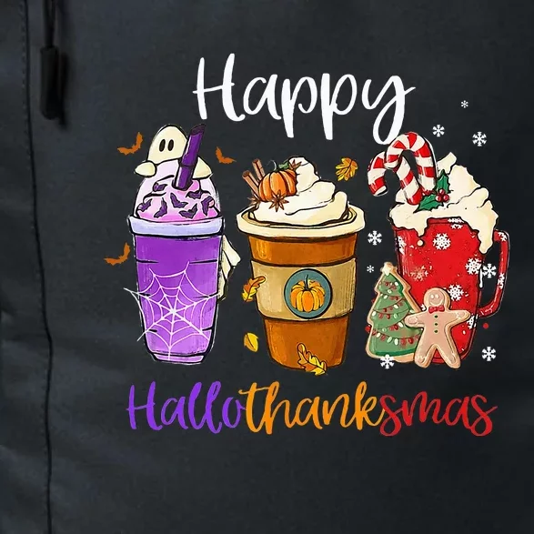 Happy Hallothanksmas Coffee Latte Halloween Thanksgiving Daily Commute Backpack