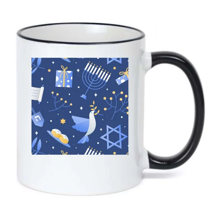 Hanukkah Holiday Celebration Black Color Changing Mug